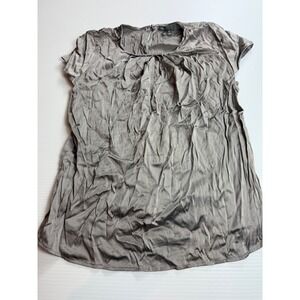 Vince. Women's Gray Pleated Short Sleeve Top Size‎ Medium